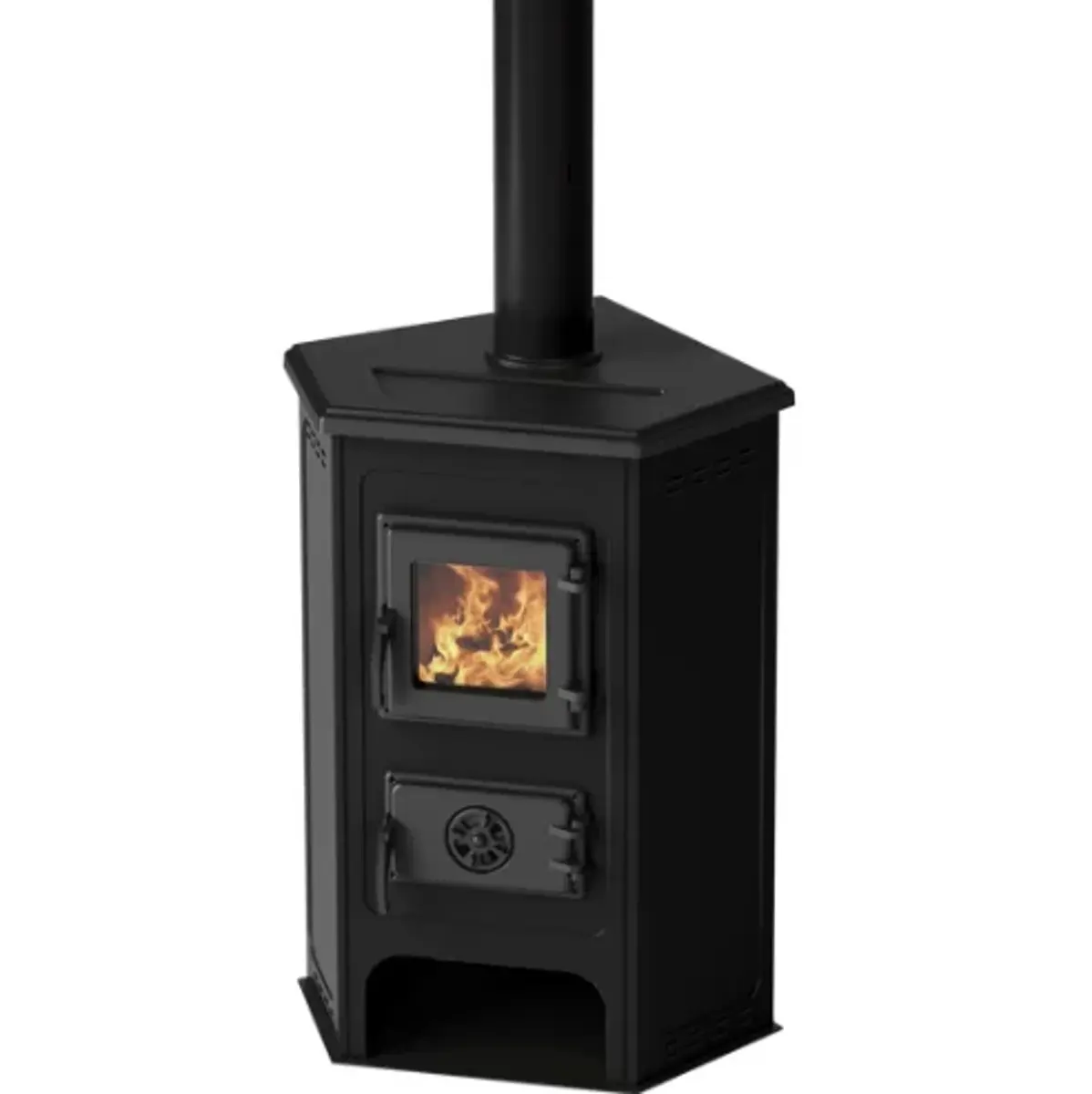 Peć na čvrsto gorivo MBS CORNER ECO crna